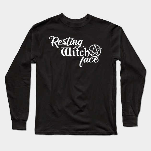 Resting Witch Face Long Sleeve T-Shirt by kaliyuga